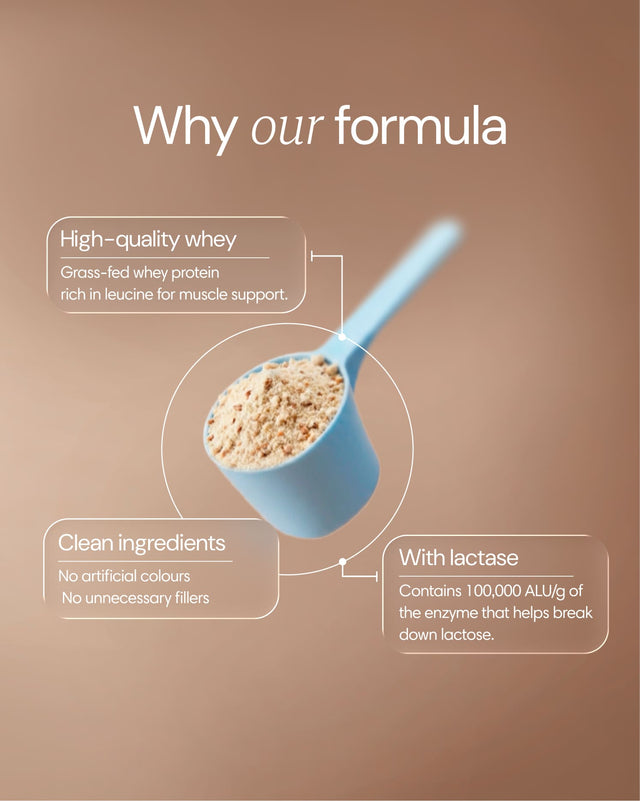 Clearly Protein Iced Coffee in a clear glass, showcasing a chilled, creamy coffee beverage with ice cubes and a straw.